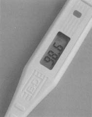A digital thermometer